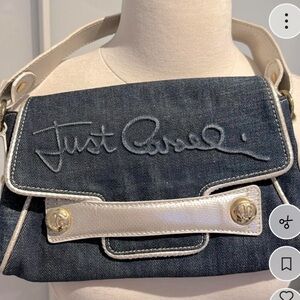 Just Cavalli Blue and Silver Shoulder Bag